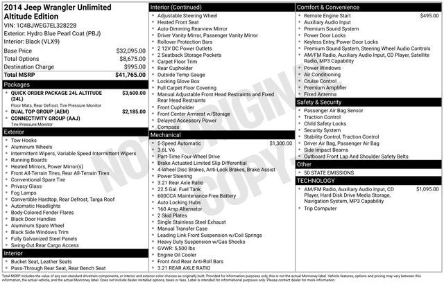 2014 Jeep Wrangler Unlimited Altitude