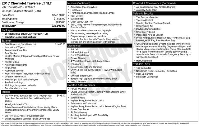 2017 Chevrolet Traverse LT 1LT