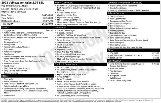 2023 Volkswagen Atlas 2.0T SEL