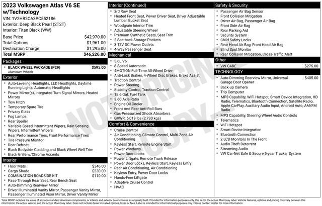 2023 Volkswagen Atlas 3.6L V6 SE w/Technology