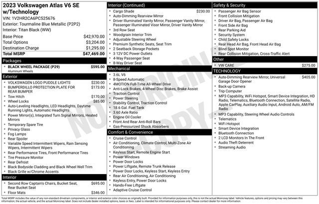 2023 Volkswagen Atlas 3.6L V6 SE w/Technology