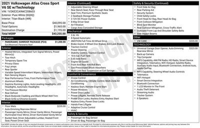 2021 Volkswagen Atlas Cross Sport 3.6L V6 SE w/Technology