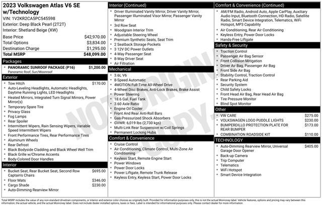 2023 Volkswagen Atlas 3.6L V6 SE w/Technology