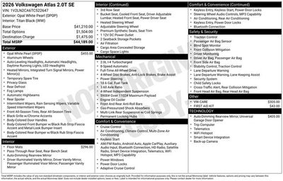2026 Volkswagen Atlas 2.0T SE