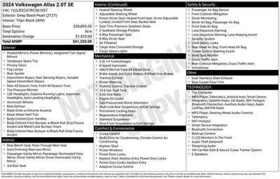 2024 Volkswagen Atlas 2.0T SE