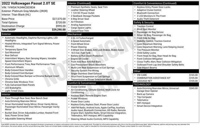 2022 Volkswagen Passat 2.0T SE
