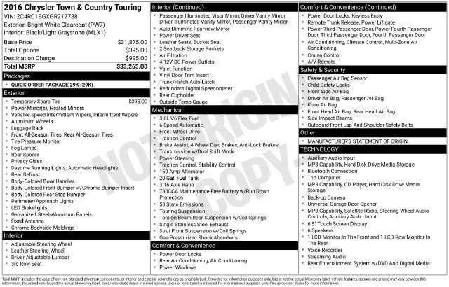 2016 Chrysler Town & Country Touring