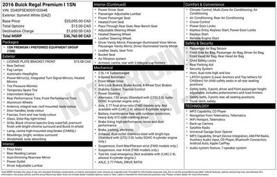 2016 Buick Regal Turbo/e-Assist Premium I