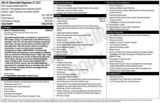 2014 Chevrolet Equinox LT 2LT