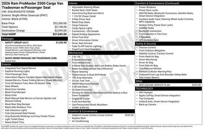 2026 RAM ProMaster 2500 High Roof 159 WB