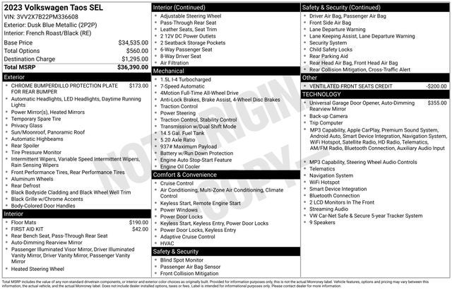 2023 Volkswagen Taos 1.5T SEL