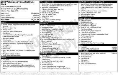 2022 Volkswagen Tiguan 2.0T SE R-Line Black