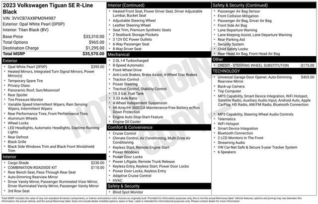 2023 Volkswagen Tiguan 2.0T SE R-Line Black