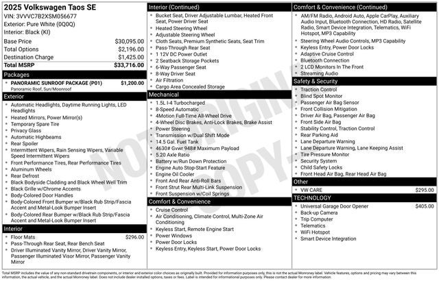 2025 Volkswagen Taos 1.5T SE