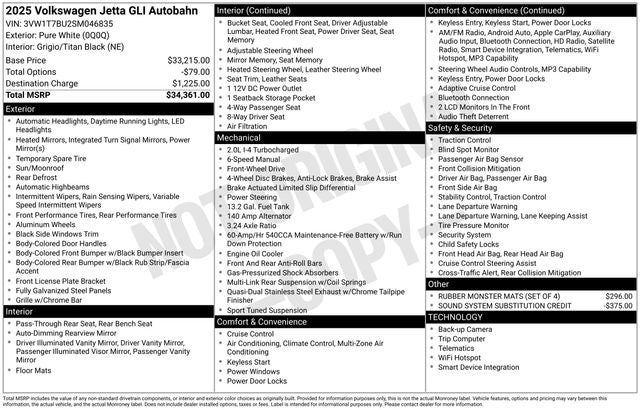 2025 Volkswagen Jetta GLI 2.0T Autobahn