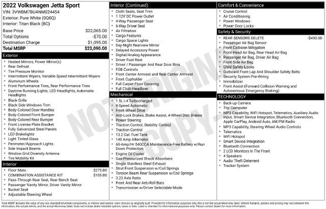 2022 Volkswagen Jetta 1.5T Sport