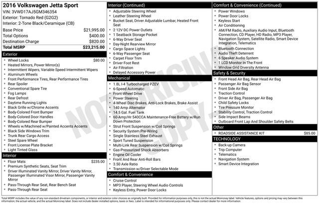 2016 Volkswagen Jetta 1.8T Sport