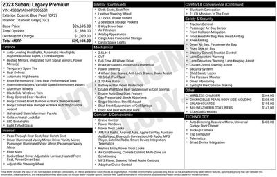2023 Subaru Legacy Premium