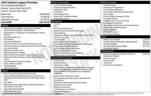2023 Subaru Legacy Premium