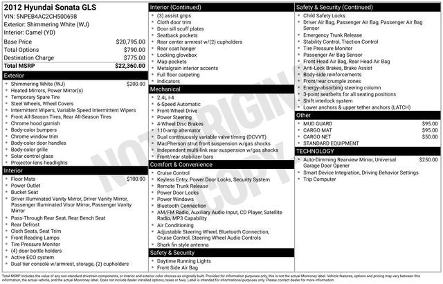 2012 Hyundai Sonata GLS