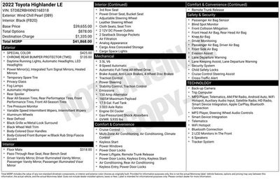 2022 Toyota Highlander LE