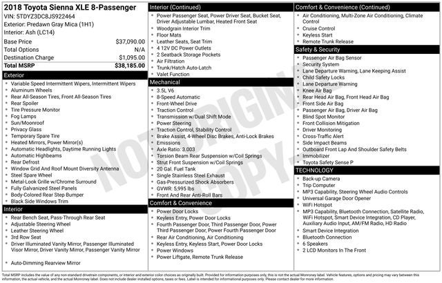 2018 Toyota Sienna XLE