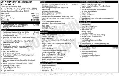 2017 BMW i3 94Ah w/Range Extender