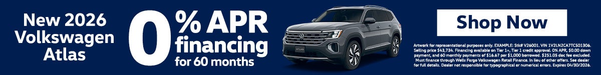 0% APR on 2026 Atlas